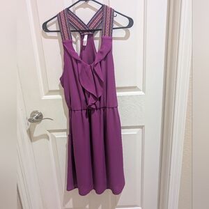 XHILIRATION Purple Dress with Embellished Straps Sz MEDIUM